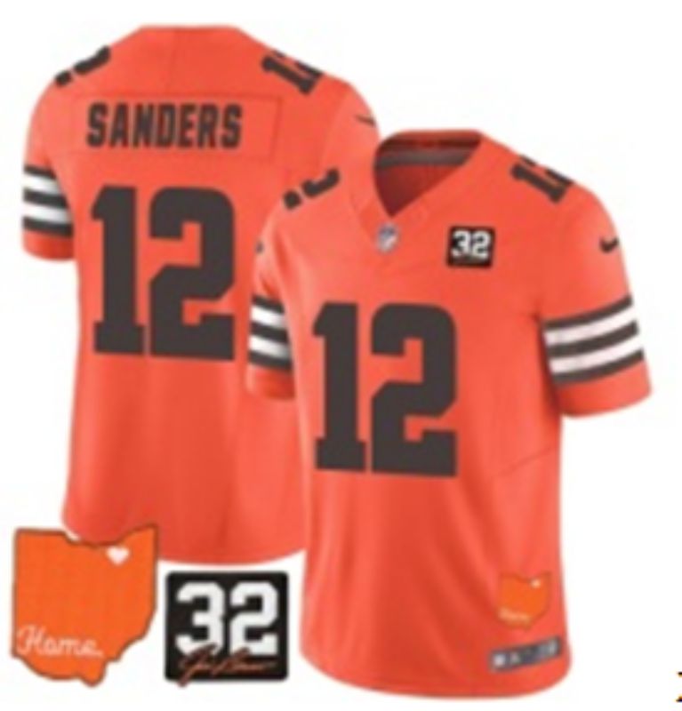 Men 2026 Cleveland Browns #12 Sanders Orange 3th generations Nike Limited NFL Jersey 023